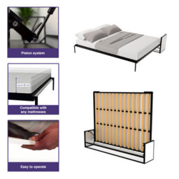 Wallbedking Murphy Bed Horizontal 150Cm X 200Cm Studio Wall Bed, Fold-Down Guest Bed For Small Rooms, Apartments And Studios - thumbnail 4