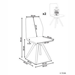 Beliani Set Of 2 Dining Chairs Swivel Alkali Boucle Off-White - thumbnail 3