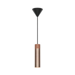 Nordlux Tilo Metal Pendant Light Wood Brass,mains - thumbnail 2