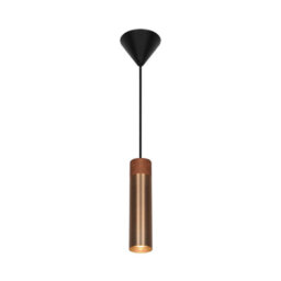 Nordlux Tilo Metal Pendant Light Wood Brass,mains - thumbnail 3