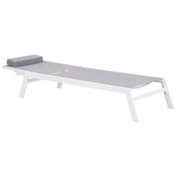 Beliani Sun Lounger Catania Reclining Metal Grey - thumbnail 4