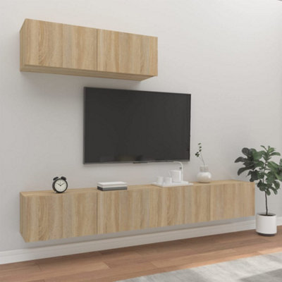 Berkfield 3 Piece Tv Cabinet Set Sonoma Oak Engineered Wood - image 1