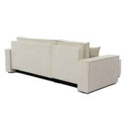 Karl Sofa Bed With Sleeping Function And Bedding Storage Chipboard Frame Wave Springs 244X145X83 Cm Universal Side Cream - thumbnail 3