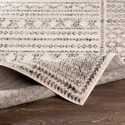 Livabliss Pisa-Geometric Grey Off-White Black Living Dining Bedroom Rug 80 X 220 Cm Easy Care, Non Shedding - thumbnail 4