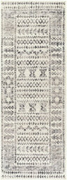 Livabliss Pisa-Geometric Grey Off-White Black Living Dining Bedroom Rug 80 X 220 Cm Easy Care, Non Shedding - thumbnail 1