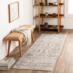 Livabliss Pisa-Geometric Grey Off-White Black Living Dining Bedroom Rug 80 X 220 Cm Easy Care, Non Shedding - thumbnail 2