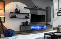 "Arte Switch Metal Iv Graphite Entertainment Unit 300Cm - Refined Metal-Framed Media Suite For Tvs Up To 75""" - thumbnail 1