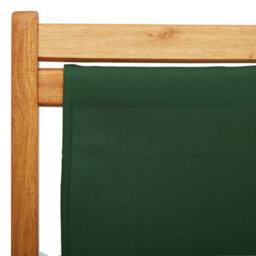 Vidaxl Folding Beach Chair Eucalyptus Wood And Fabric Green - thumbnail 7