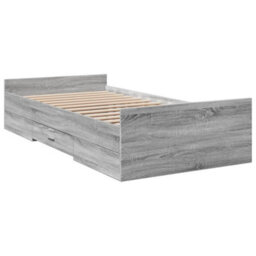 Berkfield Bed Frame With Drawers Without Mattress Grey Sonoma 75X190 Cm Small Single - thumbnail 3
