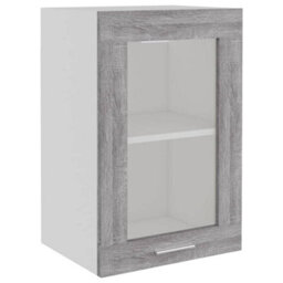 Berkfield Durable Hanging Glass Cabinet Grey Sonoma 40X31X60 Cm Engineered Wood