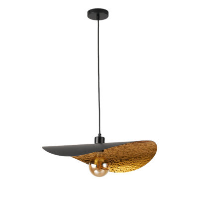 Harper Living Pendant Light Fitting Black & Gold Finish, Adjustable Ceiling Pendant Lamp With E27 Holder, Hanging Light - image 1