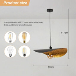 Harper Living Pendant Light Fitting Black & Gold Finish, Adjustable Ceiling Pendant Lamp With E27 Holder, Hanging Light - thumbnail 5
