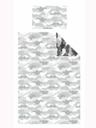 World Of Wallpaper Grey Army Camouflage Reversible Single Duvet Cover And Pillowcase Set - thumbnail 2