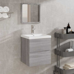 Berkfield Bathroom Cabinet With Mirror Grey Sonoma Engineered Wood
