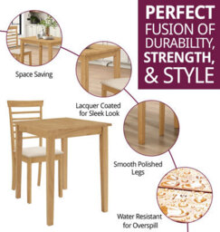 Hallowood Furniture Ledbury Small Dining Table With 2 Chairs In Light Oak Finish - thumbnail 2