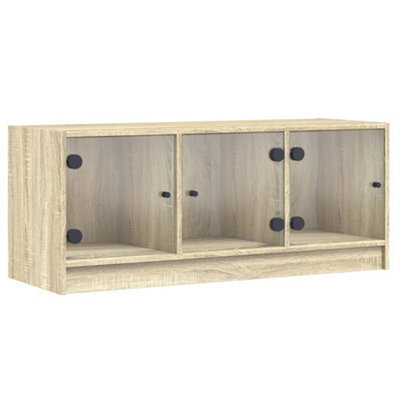 Berkfield Classic Tv Cabinet With Glass Doors Sonoma Oak 102X37X42 Cm - image 1
