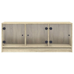 Berkfield Classic Tv Cabinet With Glass Doors Sonoma Oak 102X37X42 Cm - thumbnail 6