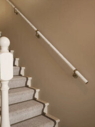 Handrails Direct Soft White Marble Effect 1.2M Handrail System - Montford With Antique Brass - Cuts To Size - 5Yr Guarantee - thumbnail 4