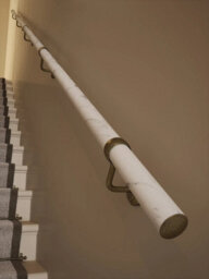 Handrails Direct Soft White Marble Effect 1.2M Handrail System - Montford With Antique Brass - Cuts To Size - 5Yr Guarantee - thumbnail 3