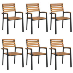 Berkfield 7 Piece Garden Dining Set Solid Wood Acacia And Metal - thumbnail 3