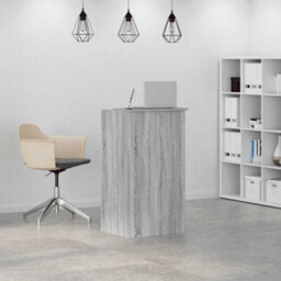 Berkfield Reception Desk Grey Sonoma 55X50X103.5 Cm Engineered Wood - thumbnail 3