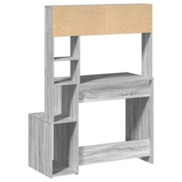 Berkfield Desk With Shelves Grey Sonoma 100X45X140 Cm Engineered Wood - thumbnail 6