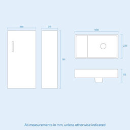 Nes Home Cloakroom Grey 400mm Basin Sink Vanity Unit And Wc Toilet Pan - thumbnail 8