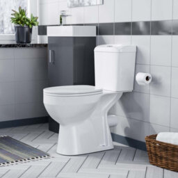 Nes Home Cloakroom Grey 400mm Basin Sink Vanity Unit And Wc Toilet Pan - thumbnail 3