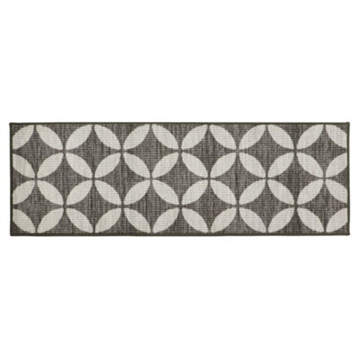 Jvl Fiora Machine Washable Runner Mat, 50 X 150 Cm, Pewter - image 1