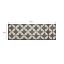 Jvl Fiora Machine Washable Runner Mat, 50 X 150 Cm, Pewter - thumbnail 3