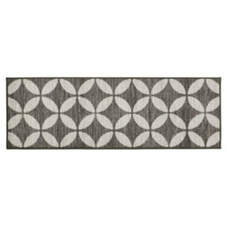 Jvl Fiora Machine Washable Runner Mat, 50 X 150 Cm, Pewter - thumbnail 1