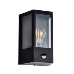 Luminosa Lighting Luminosa Huntington Outdoor Wall Lantern Matt Black & Clear Glass E27 - thumbnail 6