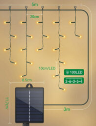 Aigostar Solar Powered Icicle Outdoor Christmas Lights 5M Warm White - thumbnail 7