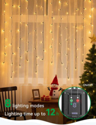 Aigostar Solar Powered Icicle Outdoor Christmas Lights 5M Warm White - thumbnail 4