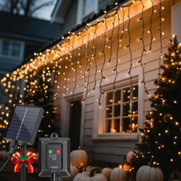 Aigostar Solar Powered Icicle Outdoor Christmas Lights 5M Warm White - thumbnail 1