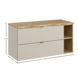 Heze Furniture Dalia Bathroom Cabinet Vanity 100Cm In Cashmere & Cremona Oak - thumbnail 6