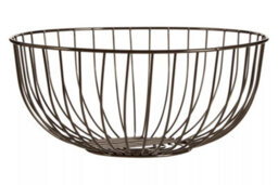 Orsina Round Black Nickel Finish Fruit Basket, Stylish Wire Bowl For Storing And Displaying Fresh Fruit, Durable