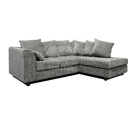 Furnishings For Less UK Monaco Chenille Fabric 3 To 4 Seater L Shaped Corner Sofa  Light Grey Right Hand Facing - thumbnail 2