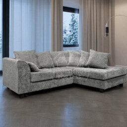 Furnishings For Less UK Monaco Chenille Fabric 3 To 4 Seater L Shaped Corner Sofa  Light Grey Right Hand Facing - thumbnail 3