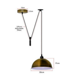 Rustic Farmhouse Pendant Light Vintage Yellow Brass Mini Ceiling Lamp For Kitchen Island - thumbnail 4