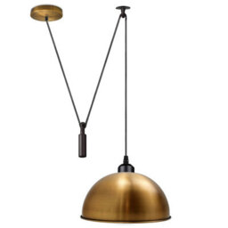 Rustic Farmhouse Pendant Light Vintage Yellow Brass Mini Ceiling Lamp For Kitchen Island - thumbnail 1