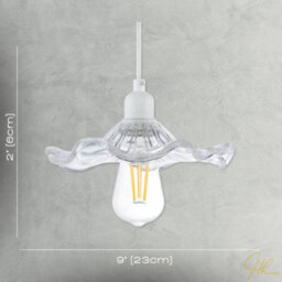 Happy Homewares Designer Ribbed Clear Glass Pendant Light Shade With Wavy Ruffled Edge - thumbnail 7