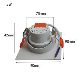 5W Square Led Recessed Ceiling Downlights Pack Of 6 Cool White 6000K Slim Dimmable Adjustable Spotlights - thumbnail 6