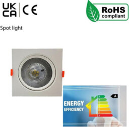 5W Square Led Recessed Ceiling Downlights Pack Of 6 Cool White 6000K Slim Dimmable Adjustable Spotlights - thumbnail 2