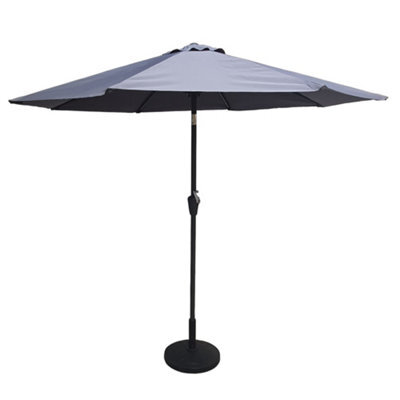 Signature Weave 3M Table Parasol Sun Shade Umbrella With Tilt Grey Canopy - image 1