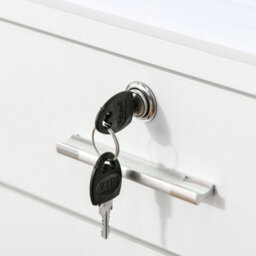 Vinsetto Mobile File Cabinet Lockable Documents Storage W/ 5 Wheels White - thumbnail 8