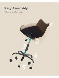 LEDREM Office Chair, Swivel Chair, Desk Chair, Makeup Vanity Chair, Adjustable Height, Armrests, 110 Kg Load - thumbnail 8