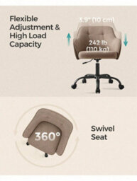 LEDREM Office Chair, Swivel Chair, Desk Chair, Makeup Vanity Chair, Adjustable Height, Armrests, 110 Kg Load - thumbnail 7