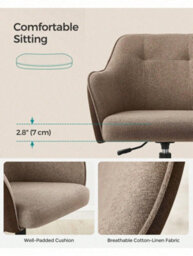 LEDREM Office Chair, Swivel Chair, Desk Chair, Makeup Vanity Chair, Adjustable Height, Armrests, 110 Kg Load - thumbnail 6