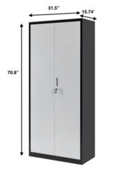 MMT Funiture Designs Metal Storage Cabinet - Closet Storage For Office, Bedroom, Living Room, Garage Lockable Storage Cabinet 4 Adjustable Shelves - thumbnail 6
